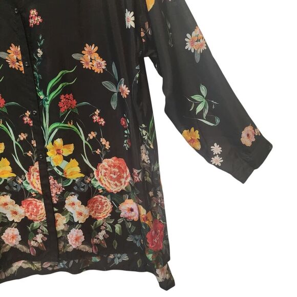 Johnny Was 100% Silk Houstein Jarah Boho Button Down Blouse Multi Size Large - Picture 5 of 9